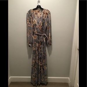 Chic boho long wrap style dress..